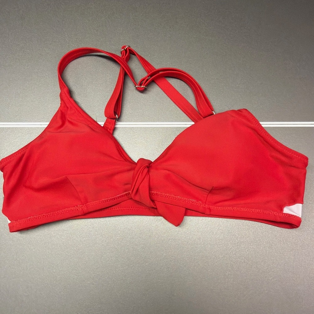 Red Knot Front Bikini Top and Floral Print Swim Bottoms Set Size M beach summer